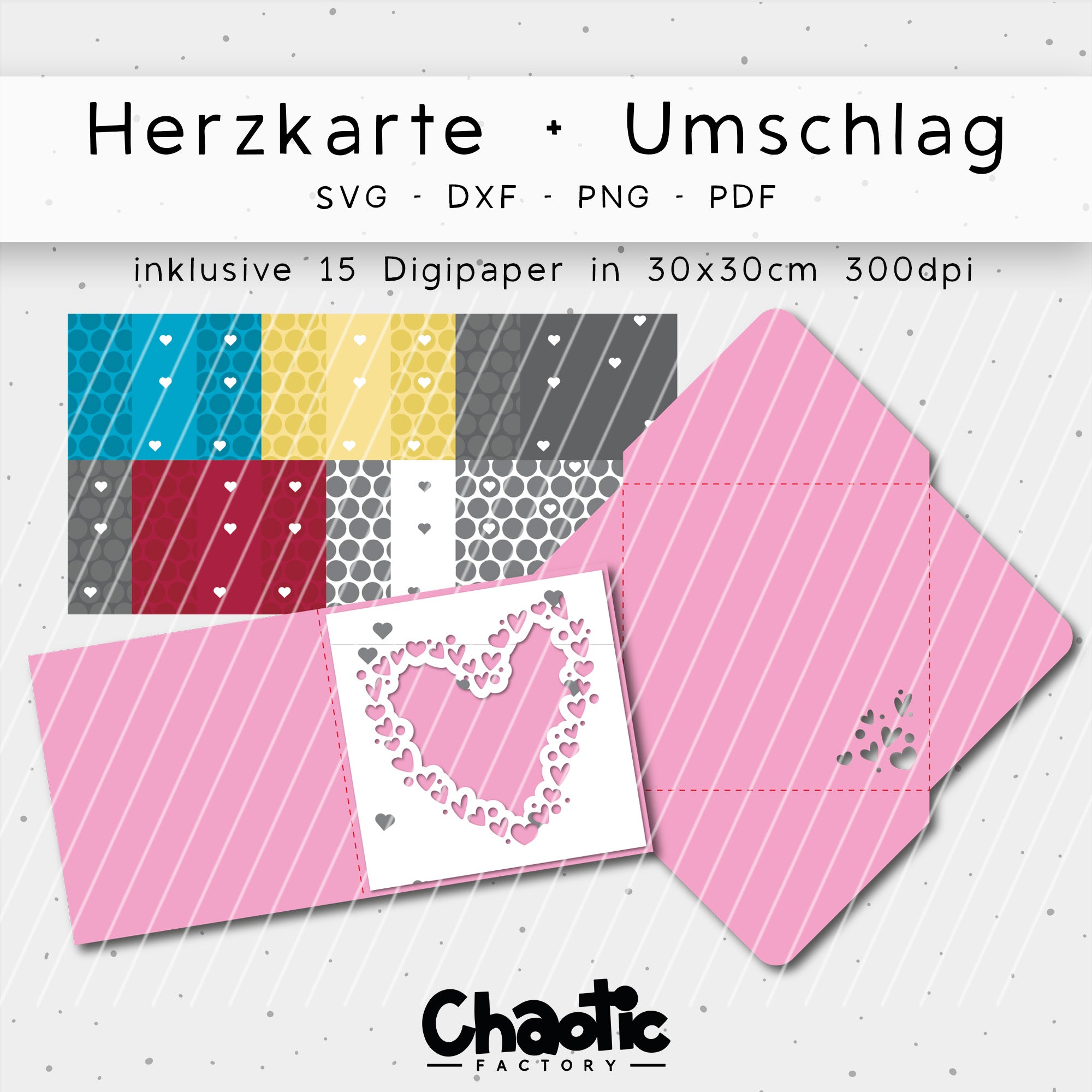 Plotterdatei Herzkarte + Umschlag