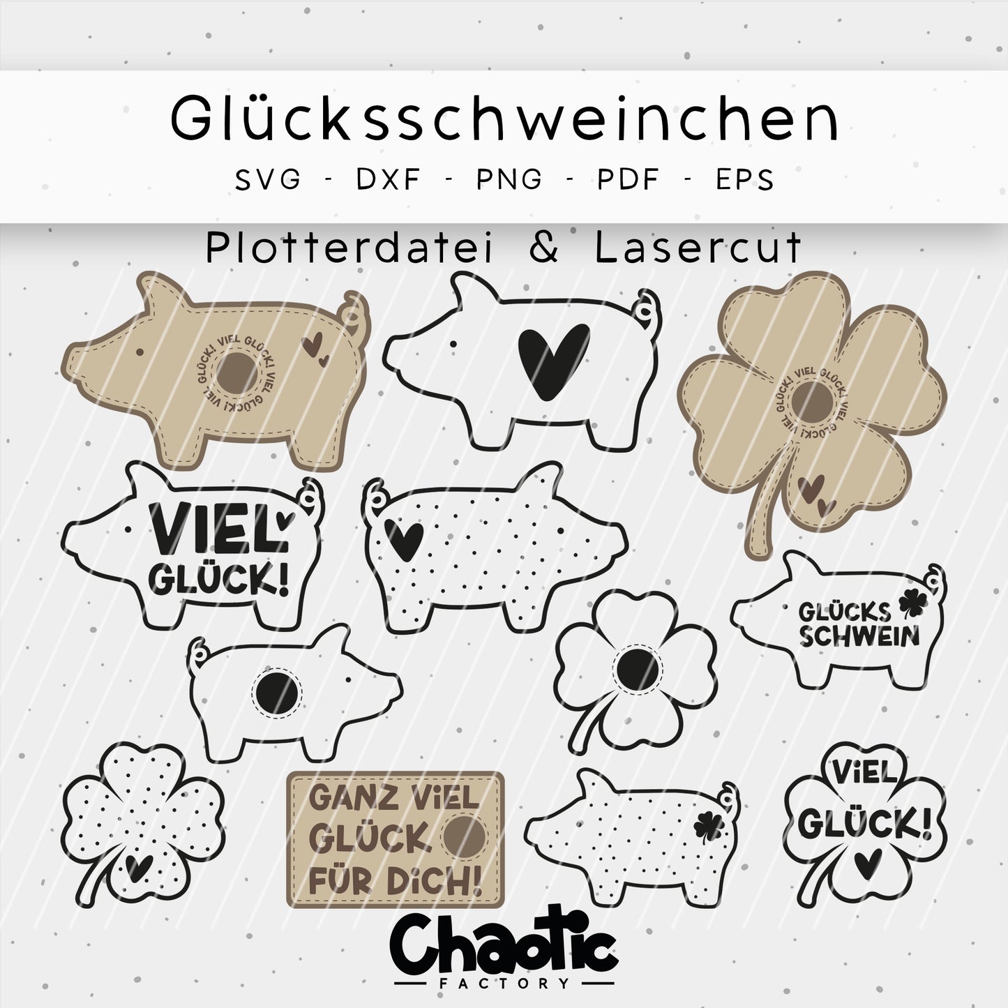 Plotter- & Lasercutdatei Glücksschweinchen