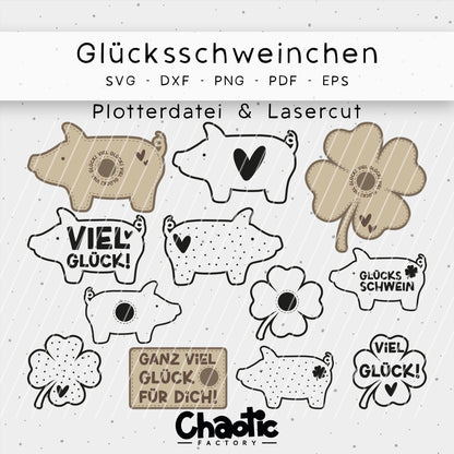 Plotter- & Lasercutdatei Glücksschweinchen