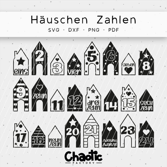 Plotterdatei Häuschen Zahlen