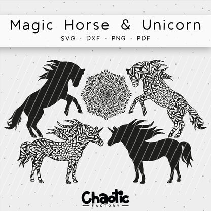 Plotterdatei Magic Horse & Unicorn
