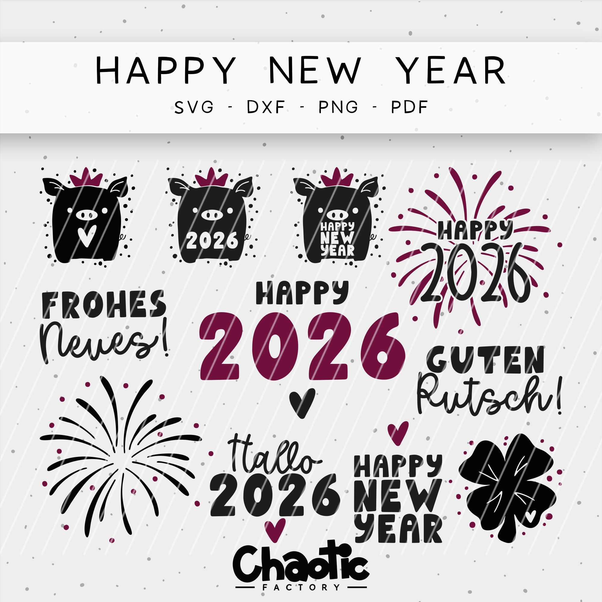 Plotterdatei Happy New Year