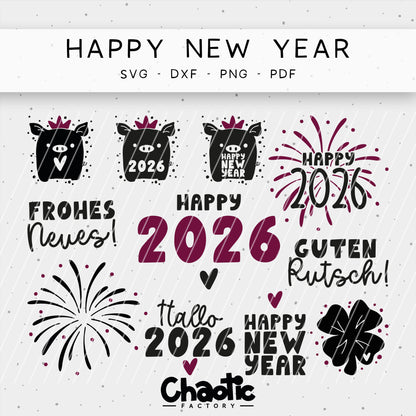 Plotterdatei Happy New Year