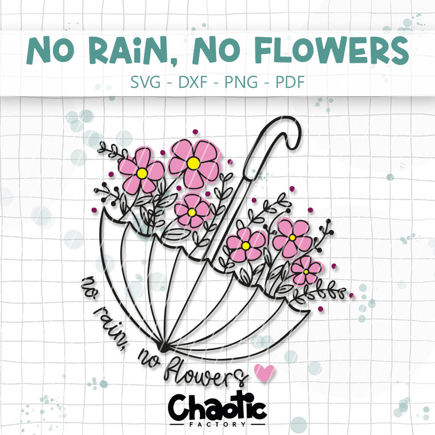 Plotterdatei No Rain No Flowers