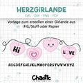 Plotterdatei & Schnittmuster Herzgirlande