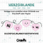 Plotterdatei & Schnittmuster Herzgirlande