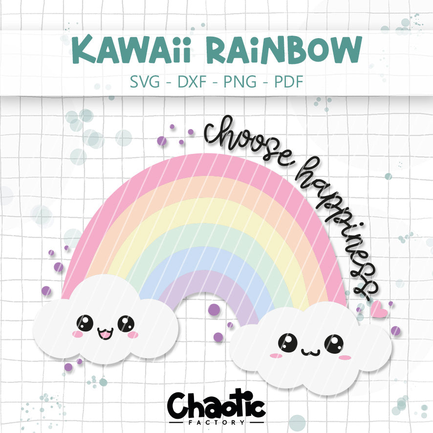 Plotterdatei Kawaii Rainbow