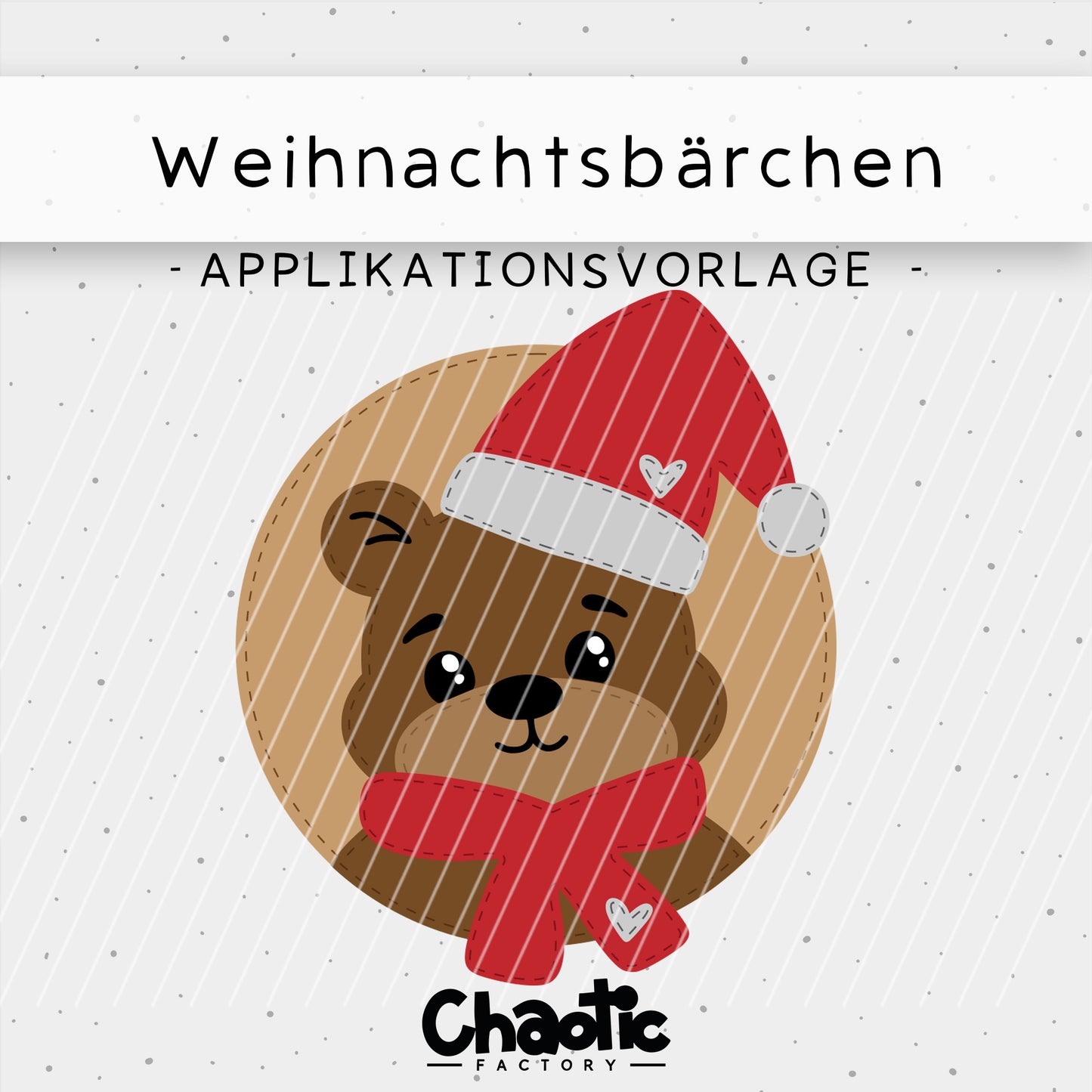 Applikationsvorlage Weihnachtsbärchen