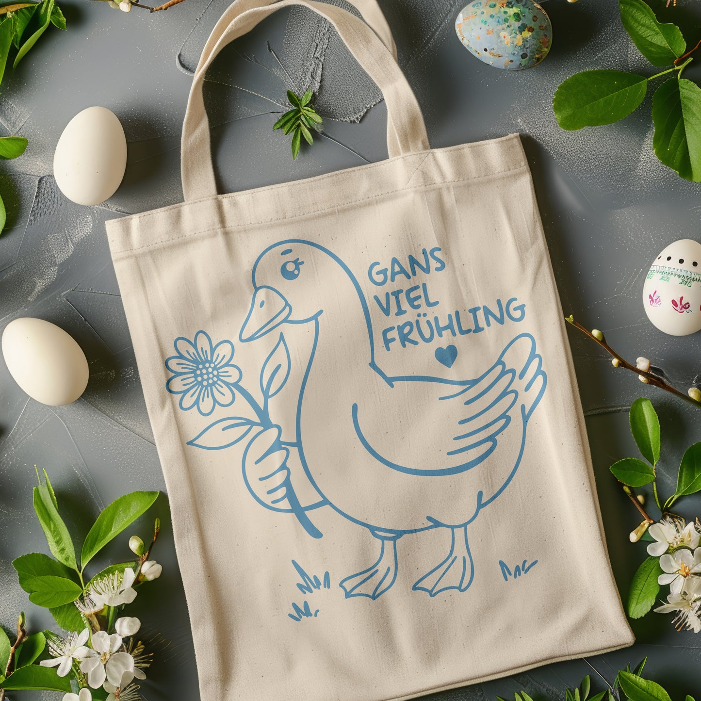 Plotterdatei Gans viel Frühling